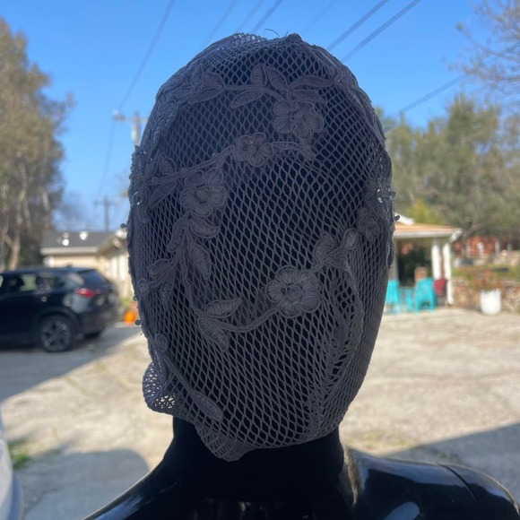 White floral mask